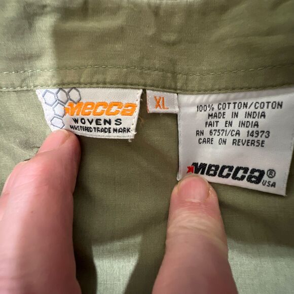 Vintage Mecca Military Style Shirt Men’s Large Tan Paratrooper Skater Rapper Y2K - Picture 6 of 12